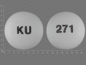 White Round pill with imprint KU;271 — Oxybutynin chloride Oxybutynin chloride 10 mg; (view 3)