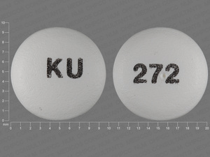 White Round pill with imprint KU;272 — Oxybutynin chloride Oxybutynin chloride 15 mg; (view 2)