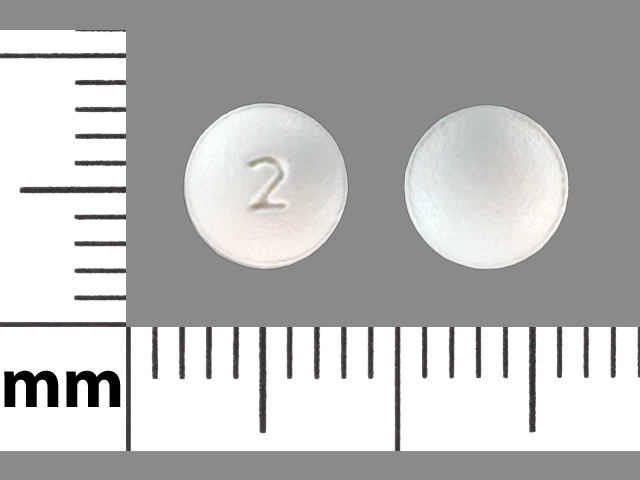 White Round pill with imprint 2 — Atorvastatin calcium Atorvastatin calcium 20 mg; (view 2)