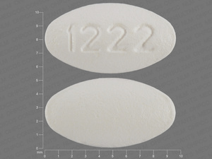 White Oval pill with imprint 1222 — Fluvoxamine maleate Fluvoxamine maleate 25 mg; (view 3)