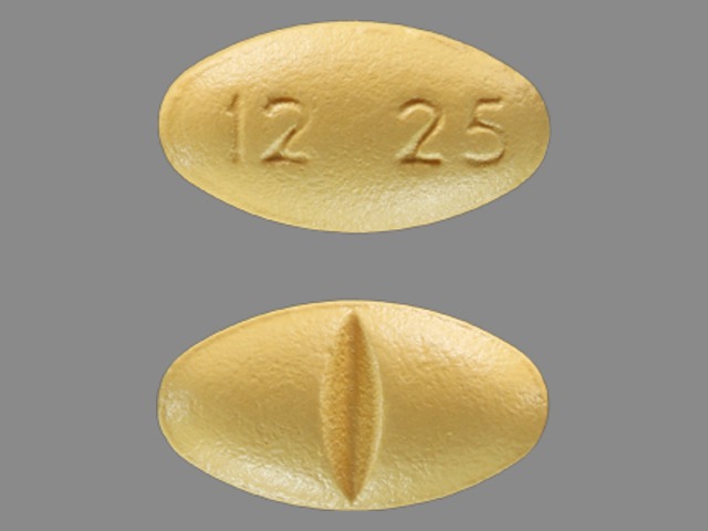 Yellow Oval pill with imprint 1225 — Fluvoxamine maleate Fluvoxamine maleate 50 mg (view 2)