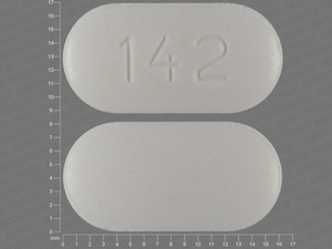 White Capsule pill with imprint 142 — Metformin hydrochloride Metformin hydrochloride 500 mg; (view 2)