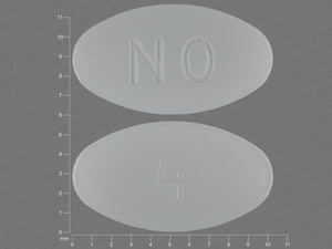 White Oval pill with imprint 4;NO — Ondansetron Ondansetron hydrochloride 4 mg; (view 2)