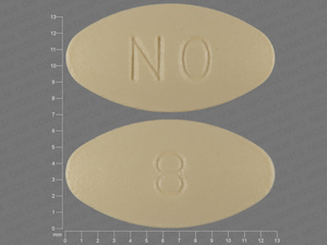 Yellow Oval pill with imprint 8;NO — Ondansetron Ondansetron hydrochloride 8 mg; (view 2)