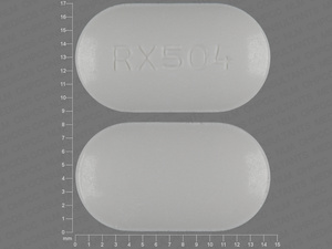 White Capsule pill with imprint RX504 — Acyclovir Acyclovir 400.00 mg; (view 2)