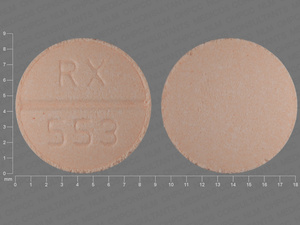 Brown Round pill with imprint RX;553 — Clorazepate dipotassium Clorazepate dipotassium 7.5 mg; (view 2)