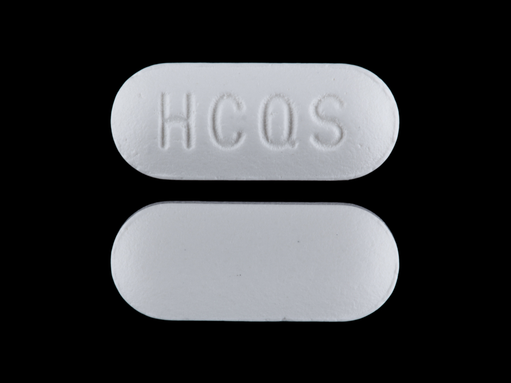 White Capsule pill with imprint HCQS — Hydroxychloroquine sulfate Hydroxychloroquine sulfate 200 mg; (view 2)
