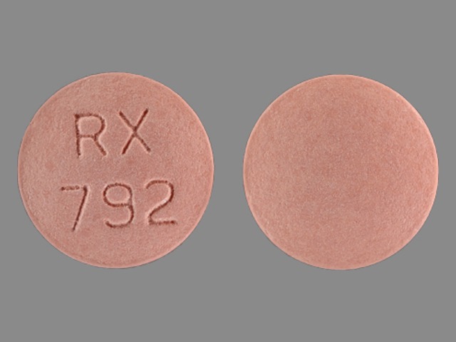 Red Round pill with imprint RX792 — Simvastatin Simvastatin 40 mg; (view 2)
