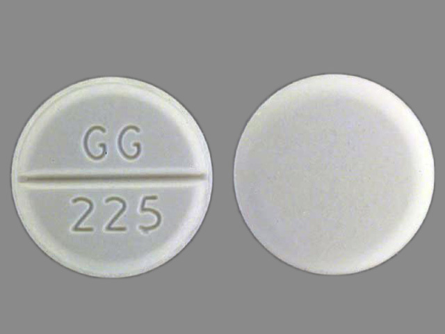 White Round pill with imprint GG;225 — Promethazine hydrochloride Promethazine hydrochloride 25 mg; (view 2)