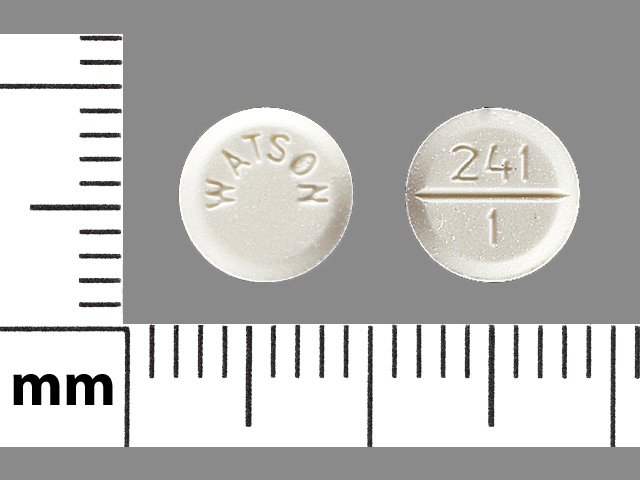 White Round pill with imprint 241;1;WATSON — Lorazepam Lorazepam 1 mg; (view 2)