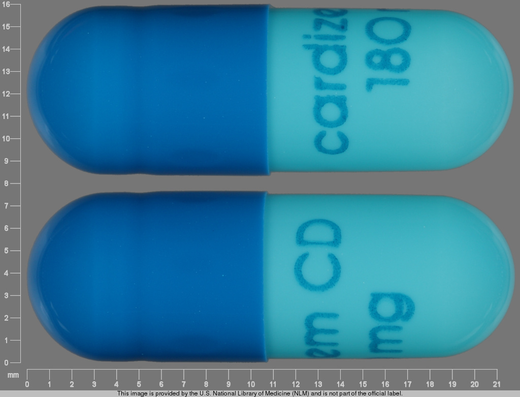 Blue Capsule pill with imprint cardizem;CD;180;mg — Cardizem cd Diltiazem hydrochloride 180 mg;ferrosoferric oxide 300 mg; (view 2)