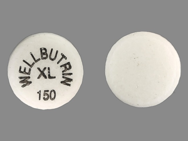 White Round pill with imprint WELLBUTRIN;XL;150 — Wellbutrin Bupropion hydrochloride 150 mg; (view 2)