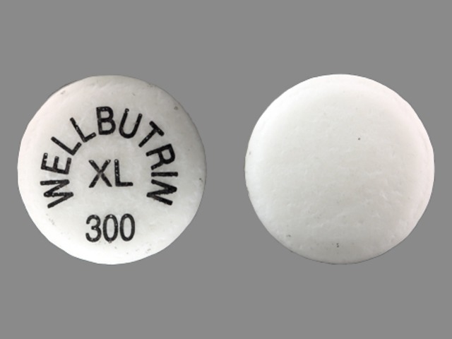 White Round pill with imprint WELLBUTRIN;XL;300 — Wellbutrin Bupropion hydrochloride 300 mg; (view 2)