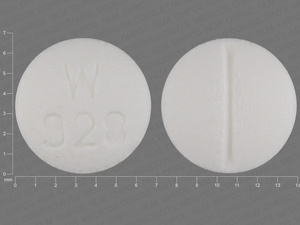 White Round pill with imprint W;928 — Lisinopril Lisinopril 5 mg; (view 2)