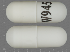 White Capsule pill with imprint W945 — Zonisamide Zonisamide 25 mg; (view 2)