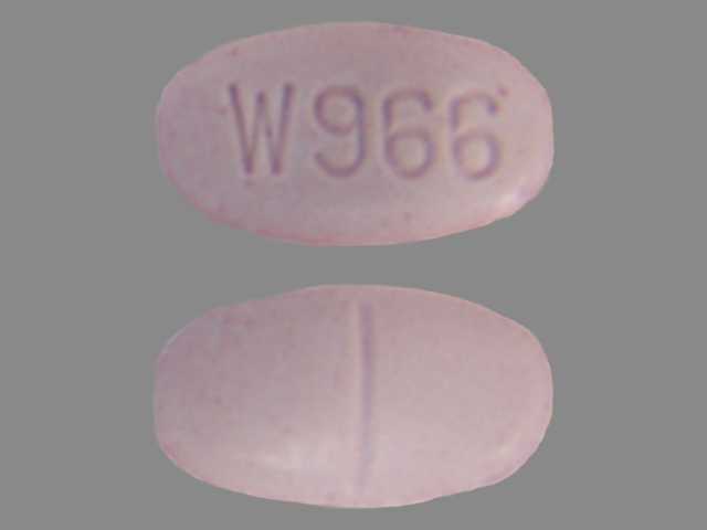 Pink Oval pill with imprint W;966 — Bethanechol chloride 10 mg (view 2)