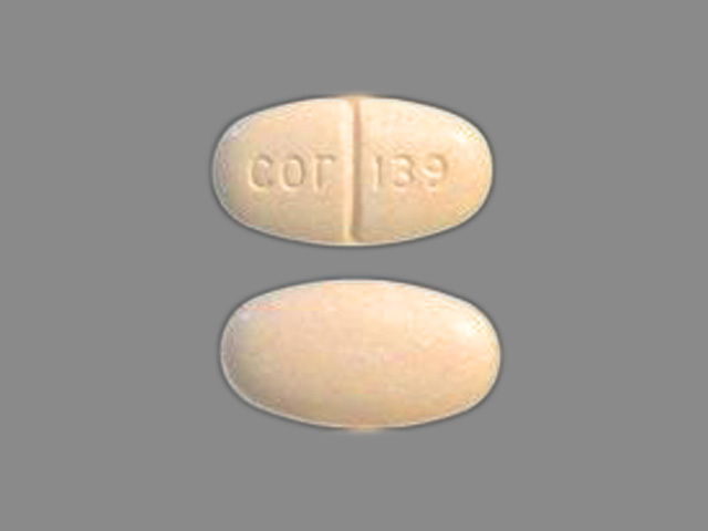 Orange Oval pill with imprint cor;139 — Methenamine hippurate Methenamine hippurate 1 g; (view 2)