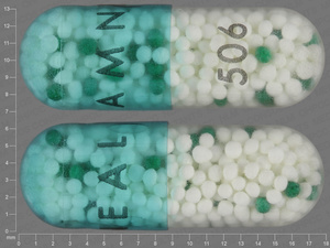 White;blue Capsule pill with imprint 506;AMNEAL — Indomethacin Indomethacin 75 mg; (view 2)