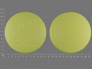 Yellow Round pill with imprint AN;512 — Salsalate Salsalate 500 mg; (view 3)