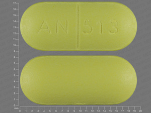 Yellow Capsule pill with imprint AN;513 — Salsalate Salsalate 750 mg; (view 4)