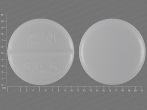 White Round pill with imprint AN;545 — Primidone Primidone 250 mg; (view 3)