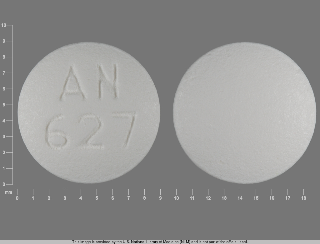 White Round pill with imprint AN;627 — Tramadol hydrochloride Tramadol hydrochloride 50 mg; (view 2)