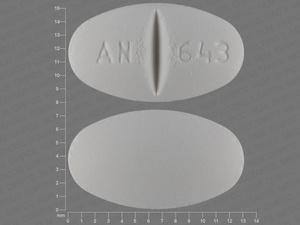 White Oval pill with imprint AN;643 — Flecainide acetate Flecainide acetate 150 mg; (view 2)