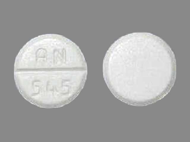 White Round pill with imprint AN;545 — Primidone Primidone 250 mg; (view 2)