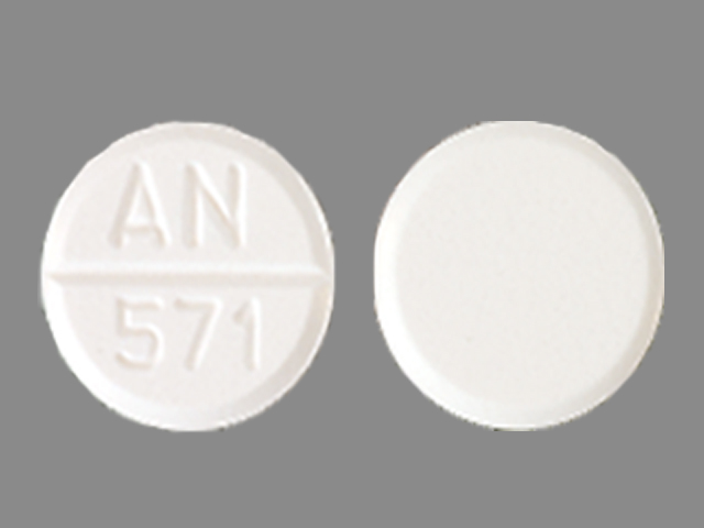 White Round pill with imprint AN;571 — Bethanechol chloride Bethanechol chloride 5 mg; (view 2)