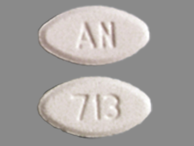 White Oval pill with imprint AN;713 — Guanfacine hydrochloride Guanfacine hydrochloride 2 mg; (view 2)