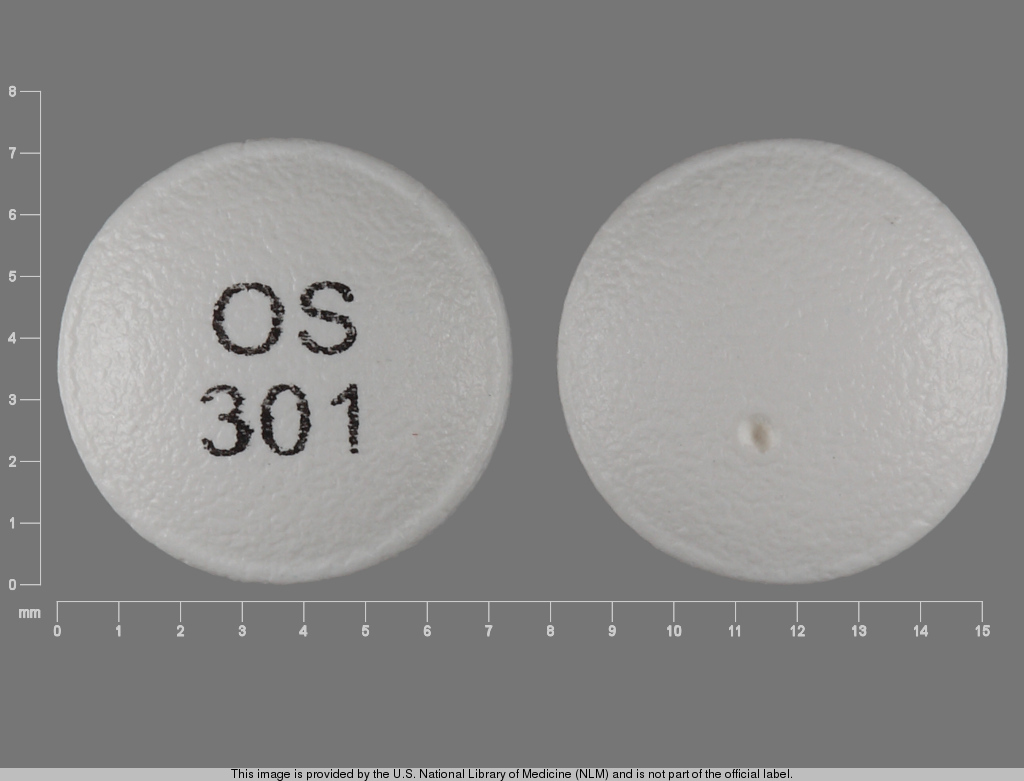 White Round pill with imprint OS301 — Venlafaxine hydrochloride Venlafaxine hydrochloride 37.5 mg; (view 2)