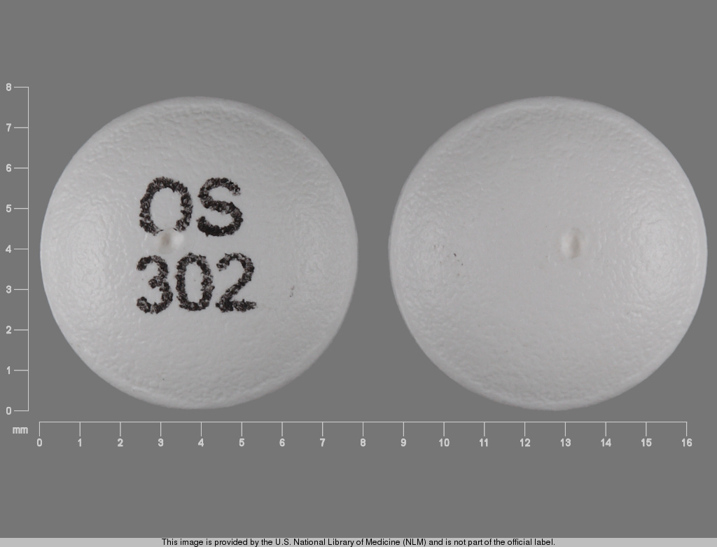 White Round pill with imprint OS302 — Venlafaxine hydrochloride Venlafaxine hydrochloride 75 mg; (view 2)