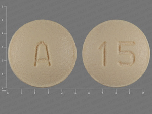 Yellow Round pill with imprint A;15 — Simvastatin Simvastatin 5 mg; (view 5)