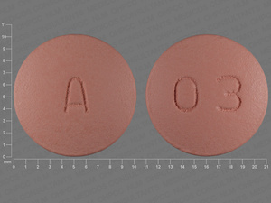 Pink Round pill with imprint A;03 — Simvastatin Simvastatin 40 mg; (view 5)