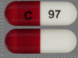 Red;white Capsule pill with imprint C;97 — Cefadroxil Cefadroxil 500 mg; (view 3)