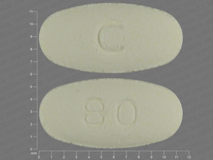 Yellow Rectangle pill with imprint C;80 — Meloxicam Meloxicam 15 mg; (view 2)