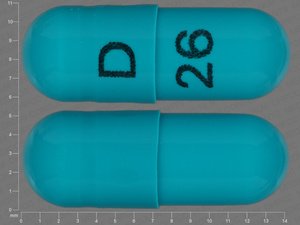 Blue Capsule pill with imprint D;26 — Hydrochlorothiazide Hydrochlorothiazide 12.5 mg; (view 2)