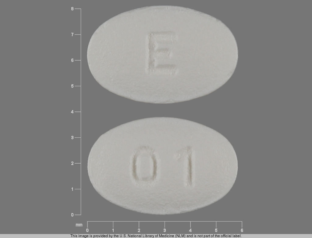 White Oval pill with imprint E;01 — Carvedilol 3.125 mg (view 2)