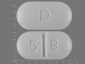 White Capsule pill with imprint D;5;8 — Perindopril erbumine Perindopril erbumine 4 mg; (view 2)