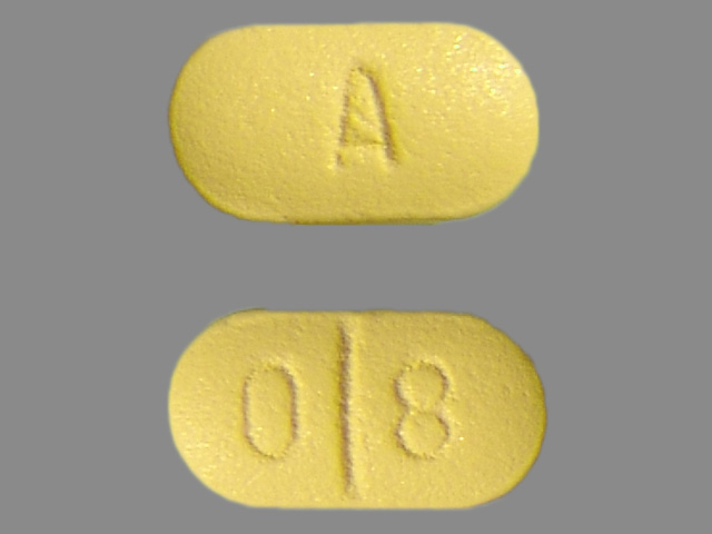 Yellow Capsule pill with imprint 0;8;A — Mirtazapine Mirtazapine 15 mg; (view 4)