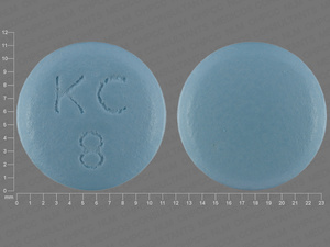 Blue Round pill with imprint KC;8 — Potassium chloride 8 meq (view 2)
