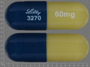 Blue, yellow Capsule pill with imprint Lilly;3270;60;mg — Duloxetine 60 mg (view 3)