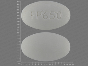 White Oval pill with imprint FP650 — Tranexamic acid Tranexamic acid 650 mg; (view 2)