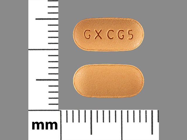 Yellow Oval pill with imprint GX;CG5 — Lamivudine 100 mg (view 2)