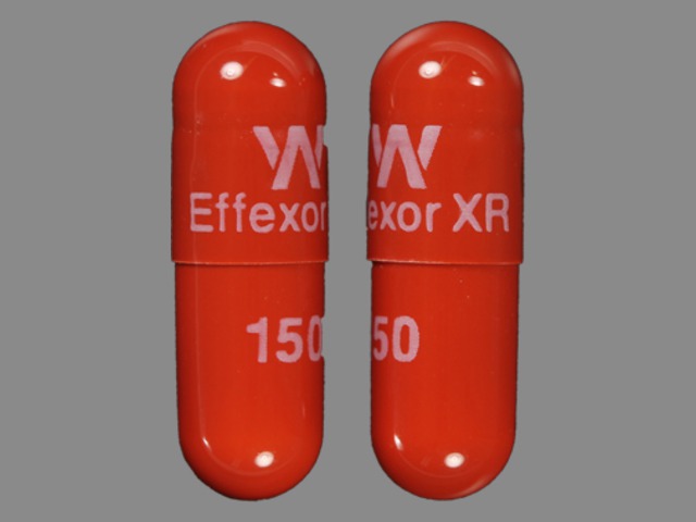 Orange Capsule pill with imprint W;EffexorXR;150 — Effexor Venlafaxine hydrochloride 150 mg; (view 2)
