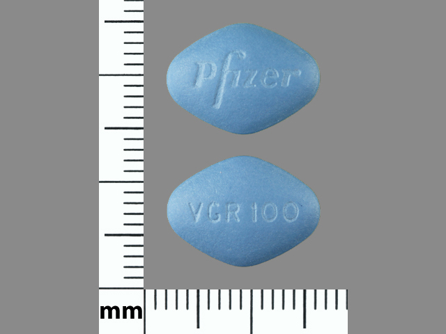 Blue Diamond pill with imprint VGR100;Pfizer — Viagra Sildenafil citrate 100 mg; (view 2)