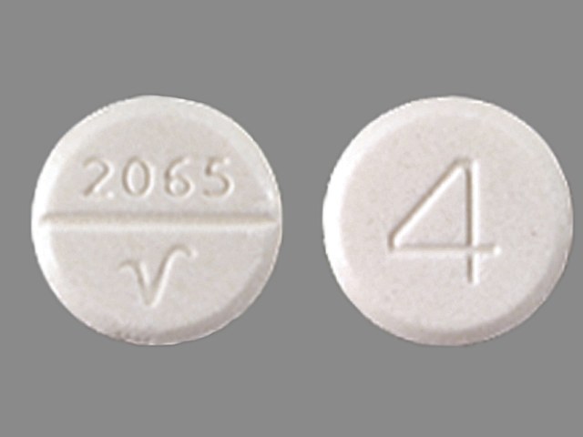 White Round pill with imprint 2065;V;4 — Acetaminophen and codeine Codeine phosphate 60 mg;acetaminophen 300 mg; (view 2)