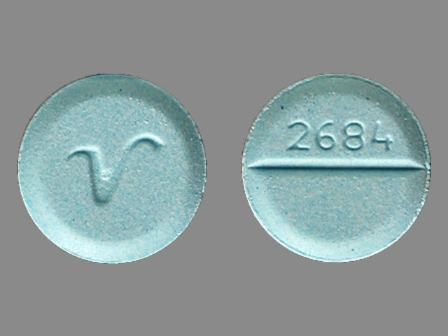 Blue Round pill with imprint 2684;V — Diazepam Diazepam 10 mg; (view 2)