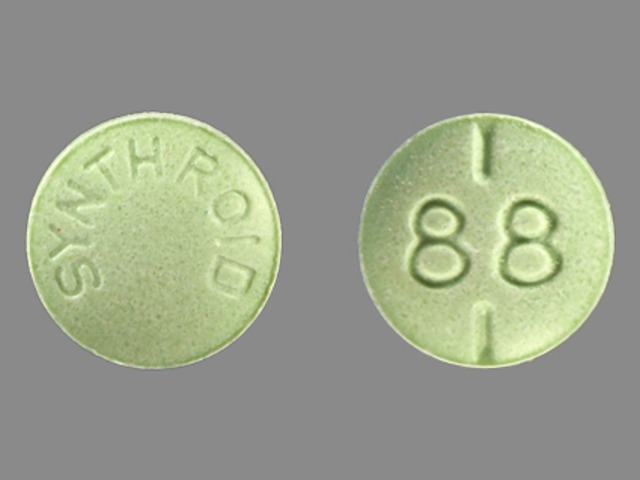 Green Round pill with imprint SYNTHROID;88 — Synthroid Levothyroxine sodium 88 ug; (view 2)