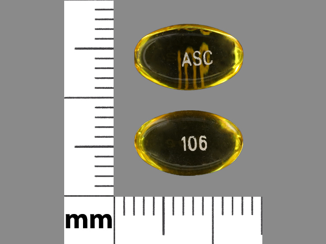 Yellow Capsule pill with imprint ASC;106 — Benzonatate Benzonatate 200 mg; (view 3)